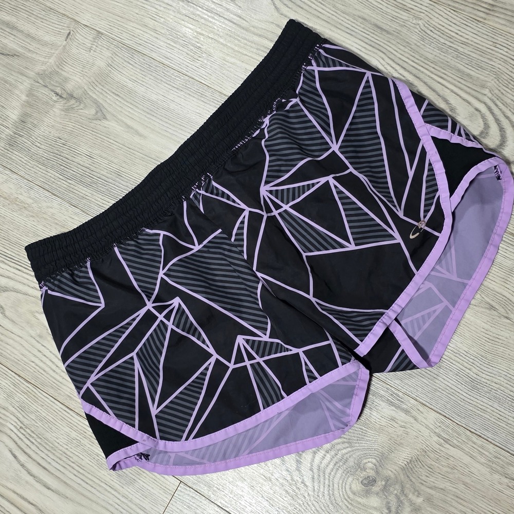 Champion Geo Print Duodry Athletic Shorts - Pirple Black  - Womens Medium